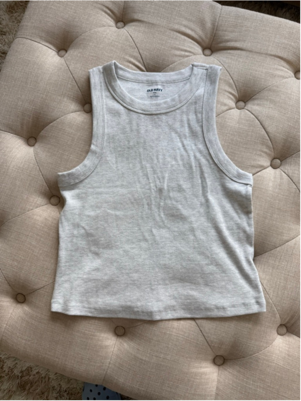 NWOT Women's Old Navy Ribbed Tank Top in Light Gray, Size L